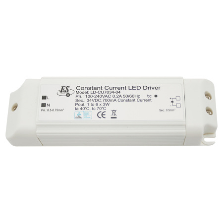 CAL LIGHTING White Variable Voltage 3 x 18 Watt LED Driver D-700MA-CC-18W